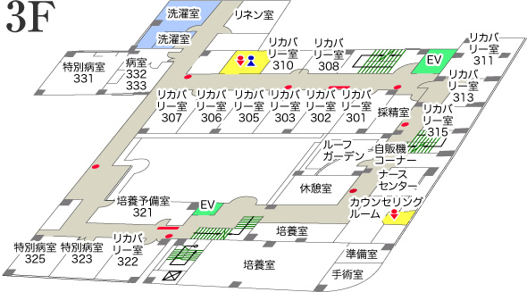 成田産婦人科3階の案内図